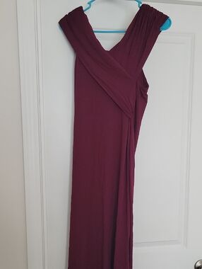 SHEIN Sleeveless Wrap Midi Dress - Plum Off The Shoulder